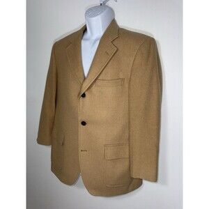 Brooks Brothers 100% Camel Hair Tan Blazer Ing Loro Piana Men 40 Short USA